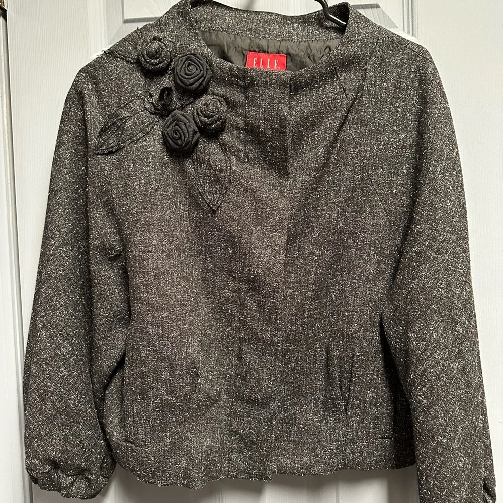 Elle Charcoal Jacket with Textured Design - Picture 1 of 4